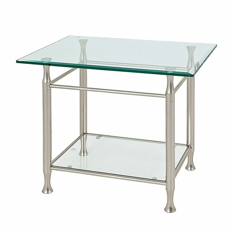 Loftscape Home Design Table D’appoint Vienne – Verre Avec Bord à Facettes