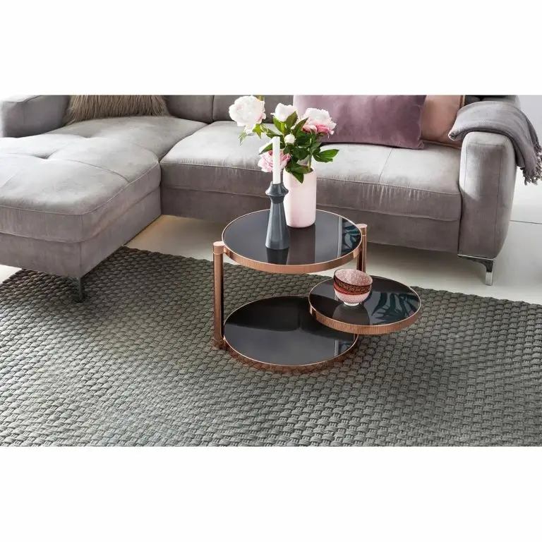 Loftscape Jack & Alice Bout De Canapé Cotopaxi – Verre / Métal – Noir / Cuivre