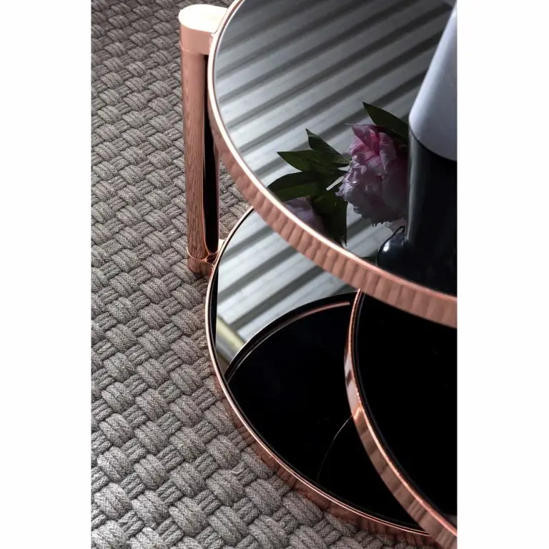 Loftscape Jack & Alice Bout De Canapé Cotopaxi – Verre / Métal – Noir / Cuivre