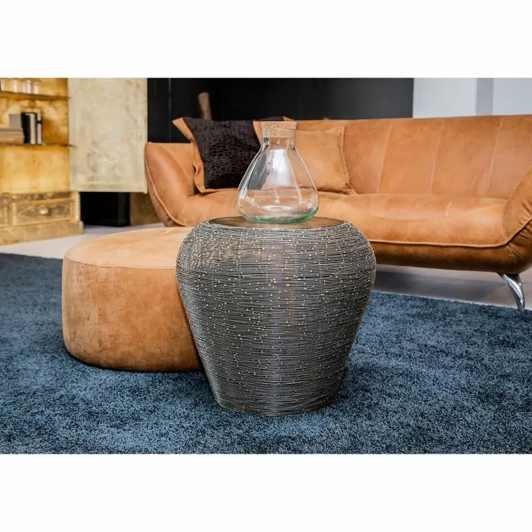 Loftscape Jack & Alice Bout De Canapé Crossett III – Aluminium / Fer / Laiton Vieilli / Noir