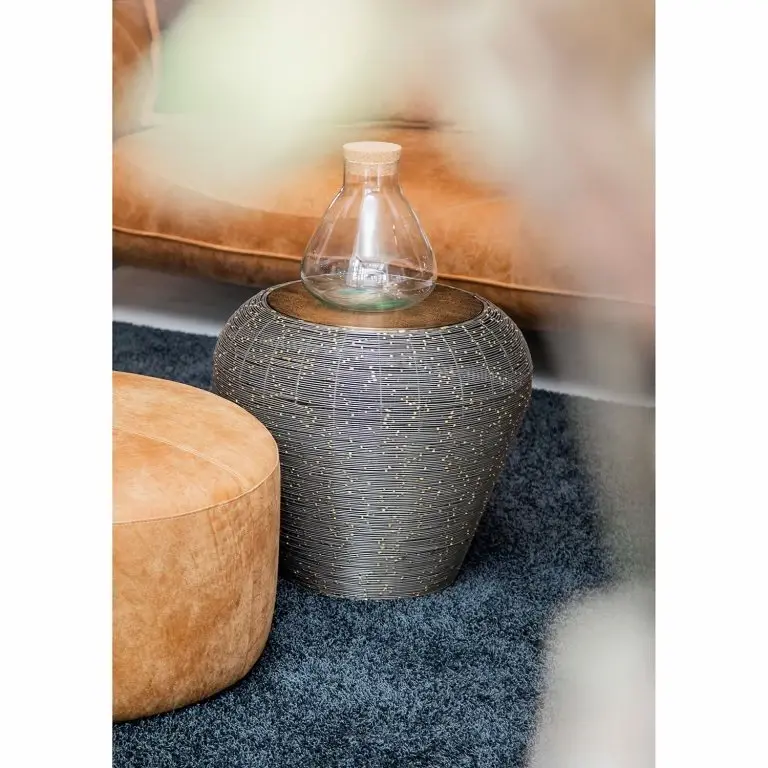 Loftscape Jack & Alice Bout De Canapé Crossett III – Aluminium / Fer / Laiton Vieilli / Noir