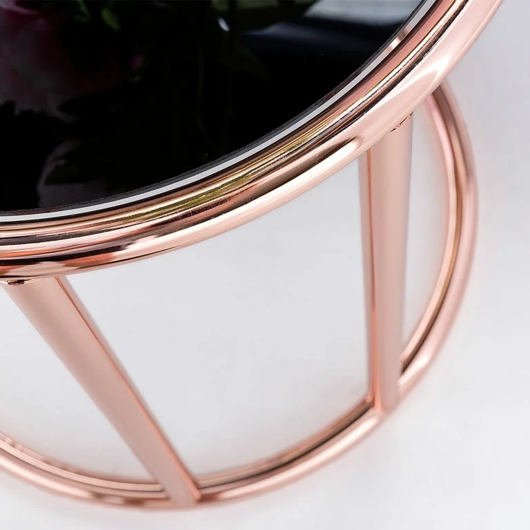 Loftscape Jack & Alice Bout De Canapé Evart – Verre / Métal – Noir / Cuivre