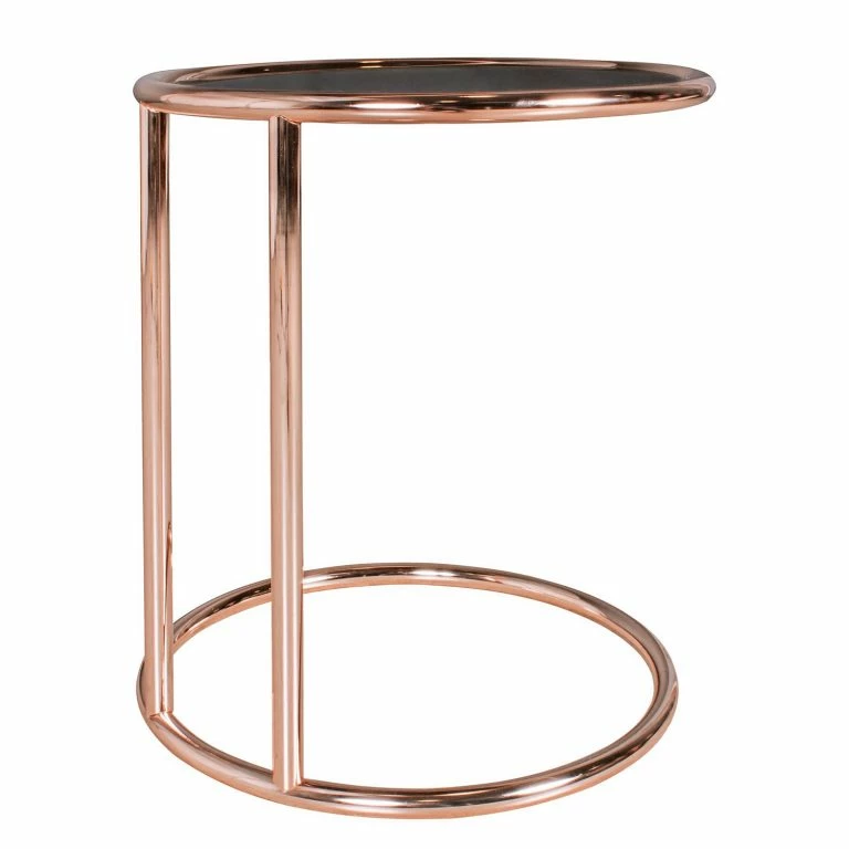 loftscape Jack & Alice Bout de canapé Evart – Verre / Métal – Noir / Cuivre