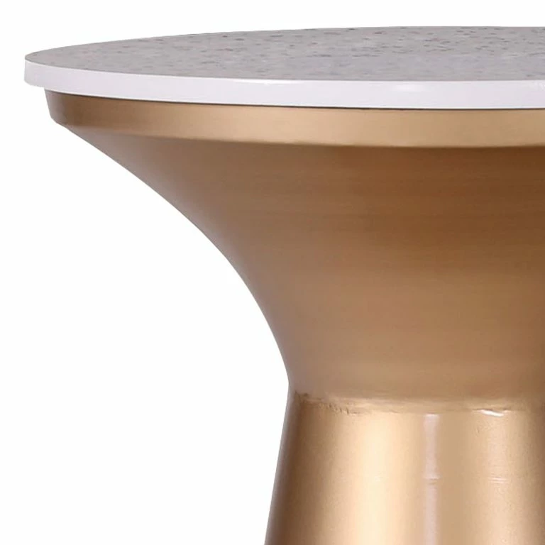 Loftscape Jack & Alice Bout De Canapé Juki – Granito / Métal – Multicolore / Doré