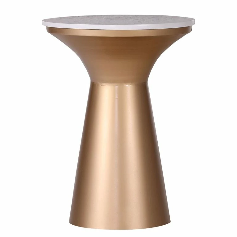 loftscape Jack & Alice Bout de canapé Juki – Granito / Métal – Multicolore / Doré