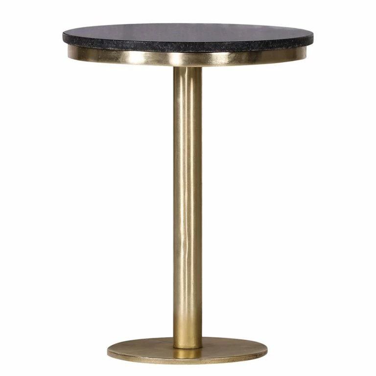 loftscape Jack & Alice Bout de canapé Kume – Marbre / Métal – Marbre anthracite / Doré