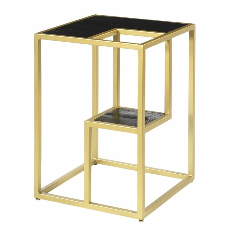 loftscape Jack & Alice Bout de canapé Nooble – Manguier massif / Métal – Manguier noir / Doré