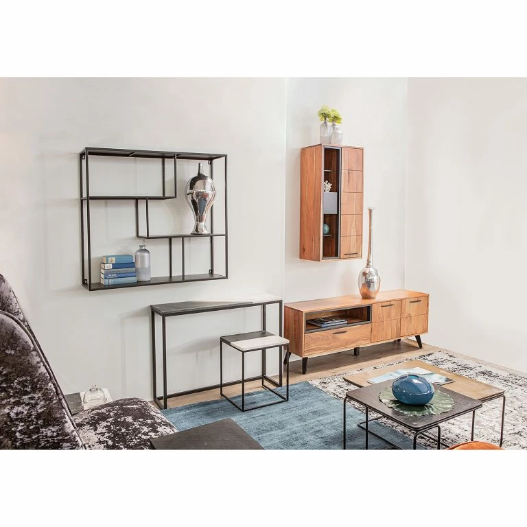 Loftscape Jack & Alice Bouts De Canapé Daggett I (lot De 2) – Marbre / Métal – Marbre Noir / Marbre Blanc