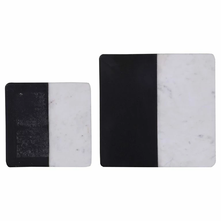 Loftscape Jack & Alice Bouts De Canapé Daggett I (lot De 2) – Marbre / Métal – Marbre Noir / Marbre Blanc