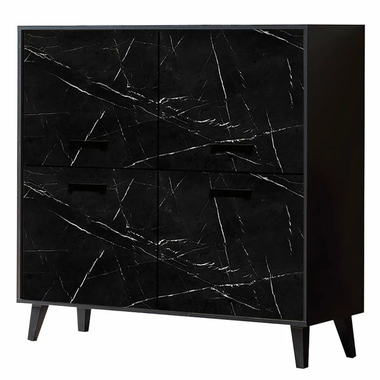 loftscape Jack & Alice Buffet Fintel I – Imitation marbre noir / Noir