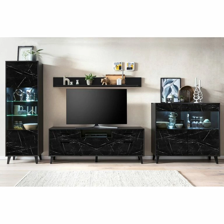 Loftscape Jack & Alice Buffet Fintel II – Imitation Marbre Noir / Noir