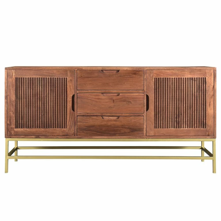 Loftscape Jack & Alice Buffet Puyo – Acacia Massif / Métal – Acacia / Doré