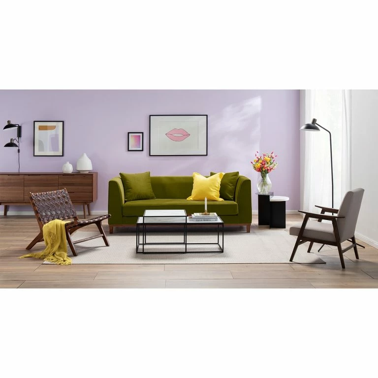 Loftscape Jack & Alice Canapé Blomma (3 Places) – Vert Olive – Noyer