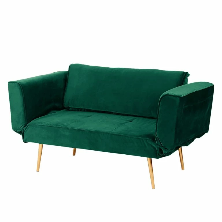 loftscape Jack & Alice Canapé convertible Behram II – Velours – Vert foncé