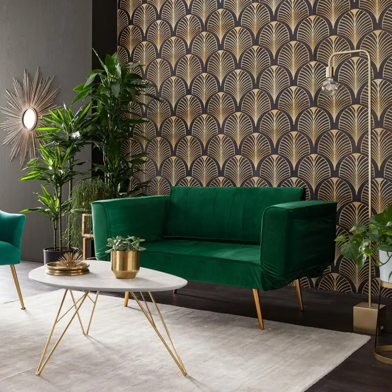 Loftscape Jack & Alice Canapé Convertible Behram III – Velours – Vert Foncé