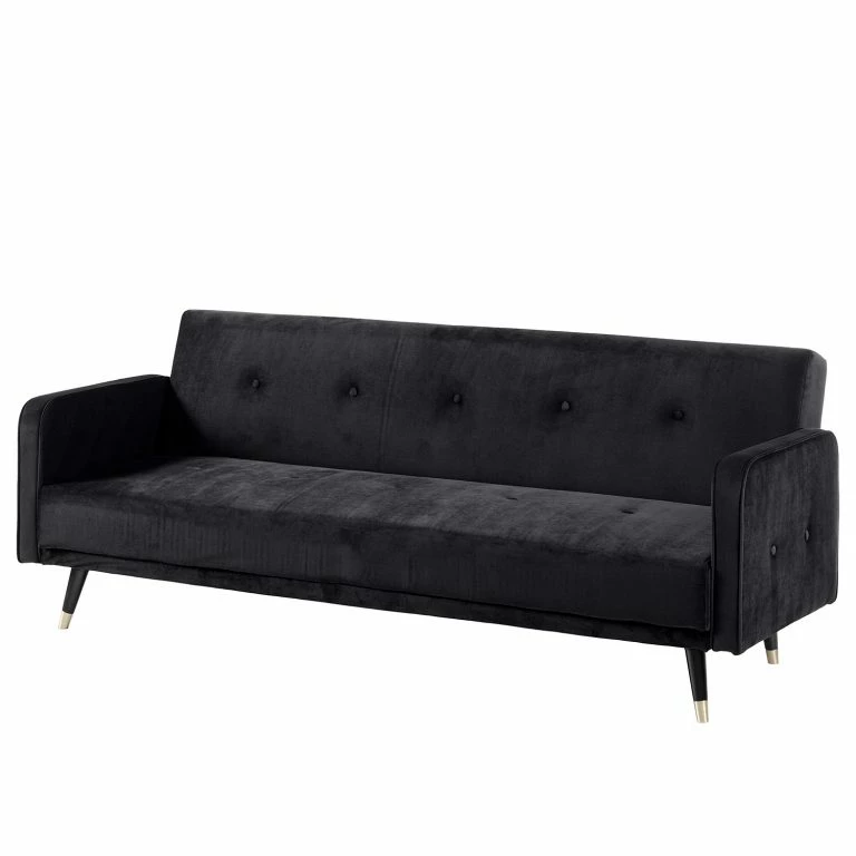 loftscape Jack & Alice Canapé convertible Daru I – Velours – Noir
