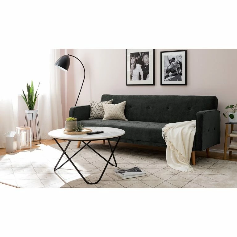 Loftscape Jack & Alice Canapé Convertible Daru – Velours – Velours Niks: Ardoise