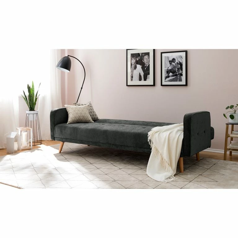 Loftscape Jack & Alice Canapé Convertible Daru – Velours – Velours Niks: Ardoise
