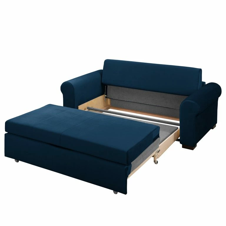 Loftscape Jack & Alice Canapé Convertible Latina XX – Velours – Bleu Marine – Largeur : 185 Cm