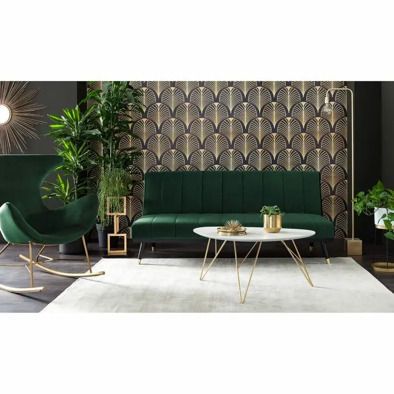 Loftscape Jack & Alice Canapé Convertible Lemming – Velours – Vert Foncé