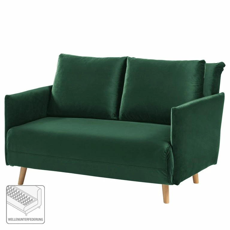 Loftscape Jack & Alice Canapé Convertible Lobau II – Velours – Vert Foncé