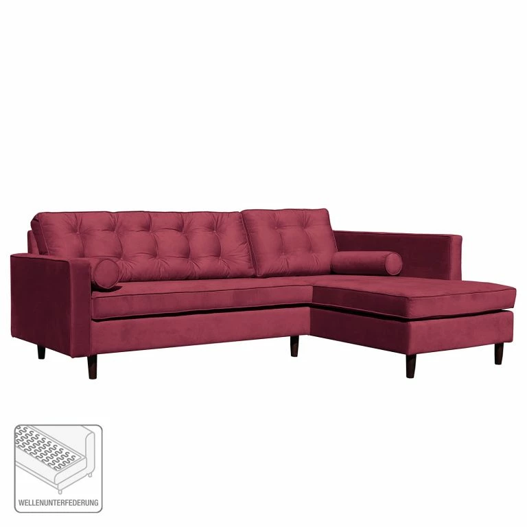 Loftscape Jack & Alice Canapé D’angle Kosula – Microfibre – Baies – Méridienne Courte à Droite (vue De Face)