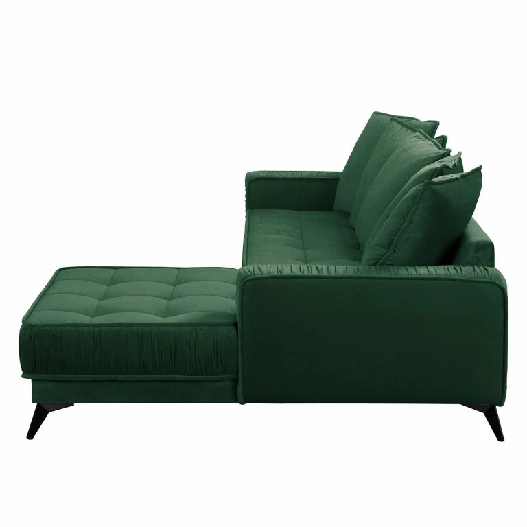 Loftscape Jack & Alice Canapé D’angle Machado – Vert Foncé – Méridienne Courte à Droite (vue De Face)