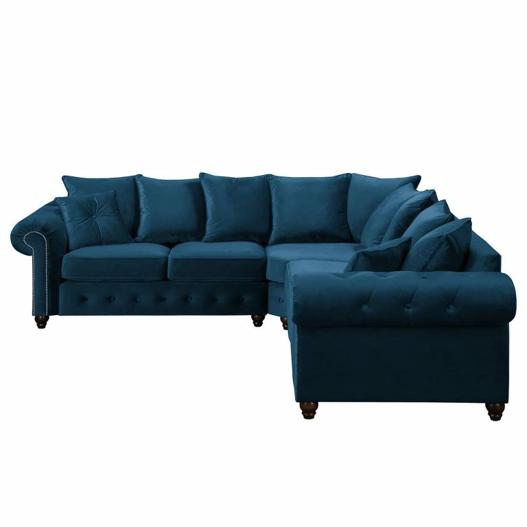 Loftscape Jack & Alice Canapé D’angle Solita – Velours – Bleu Foncé