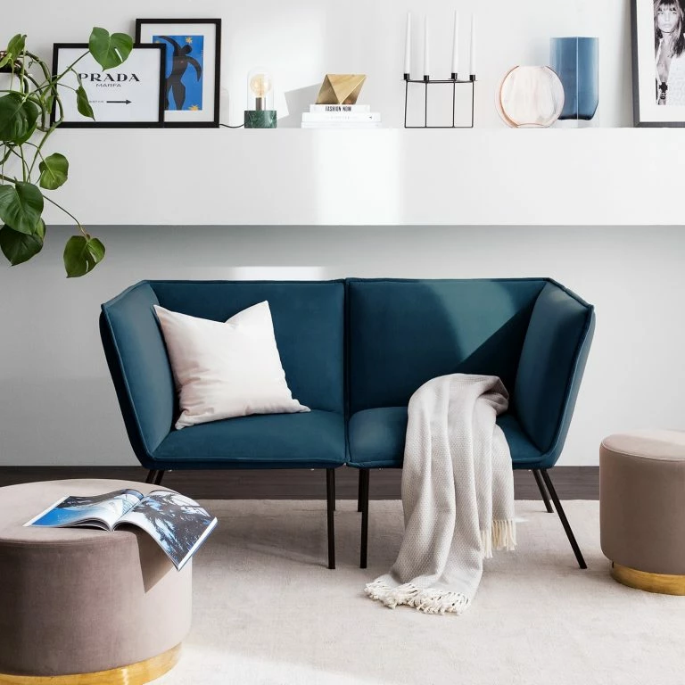 Loftscape Jack & Alice Canapé Dorado (2 Places) – Velours – Bleu Marine