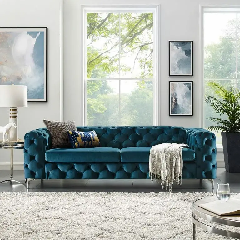 Loftscape Jack & Alice Canapé Leominster II (3 Places) – Velours Jila: Pétrole