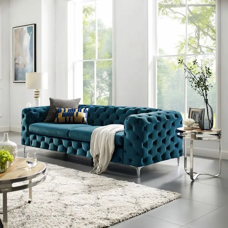 Loftscape Jack & Alice Canapé Leominster II (3 Places) – Velours Jila: Pétrole