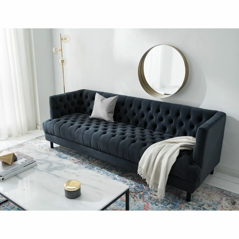 Loftscape Jack & Alice Canapé Mindarie (3 Places) – Velours – Bleu Foncé