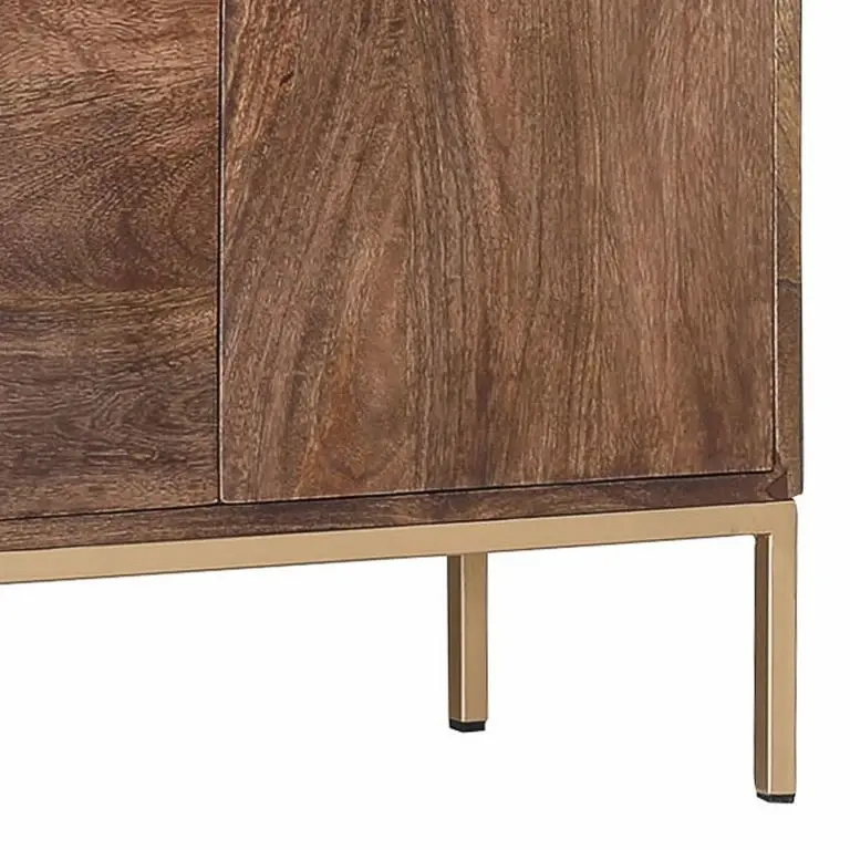 Loftscape Jack & Alice Commode Lyss – Acacia Massif / Métal – Acacia Marron / Laiton