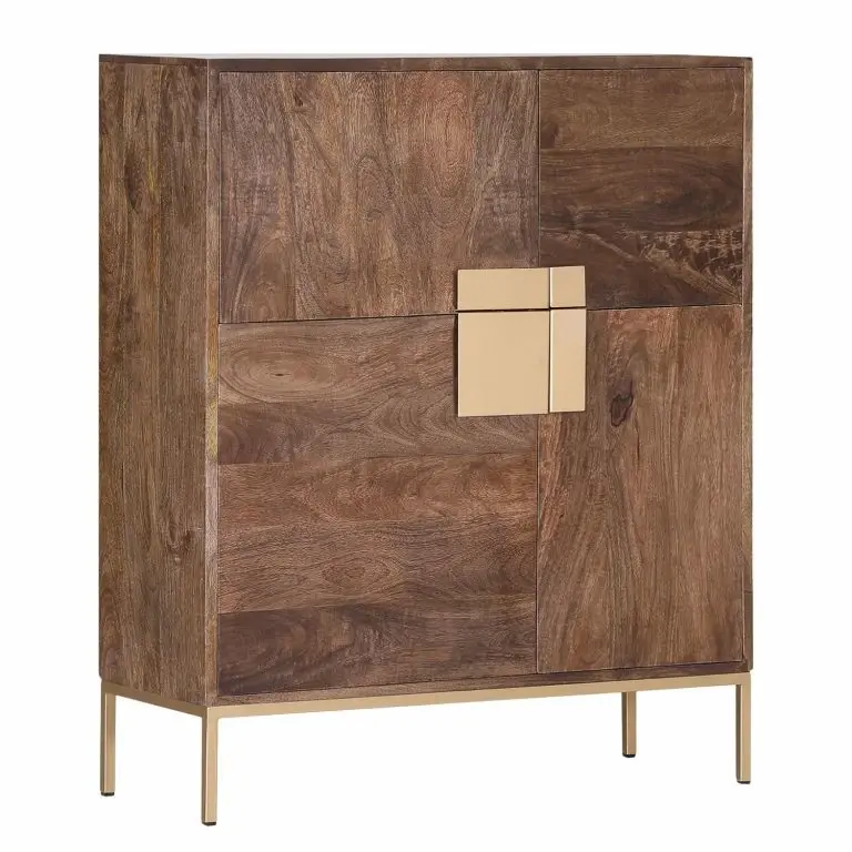 loftscape Jack & Alice Commode Lyss – Acacia massif / Métal – Acacia marron / Laiton