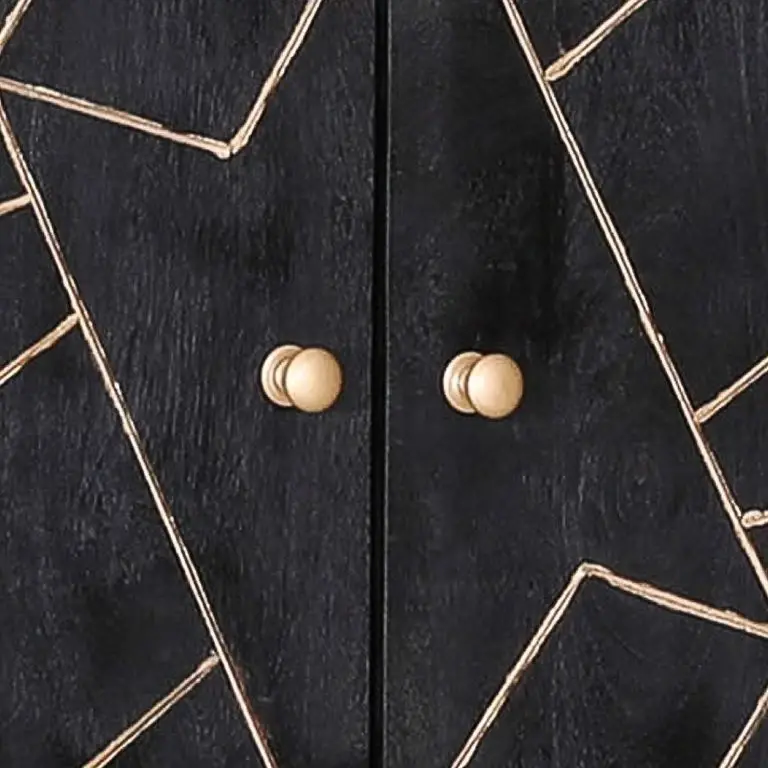 Loftscape Jack & Alice Commode Towa II – Acacia Massif / Métal – Noir / Or