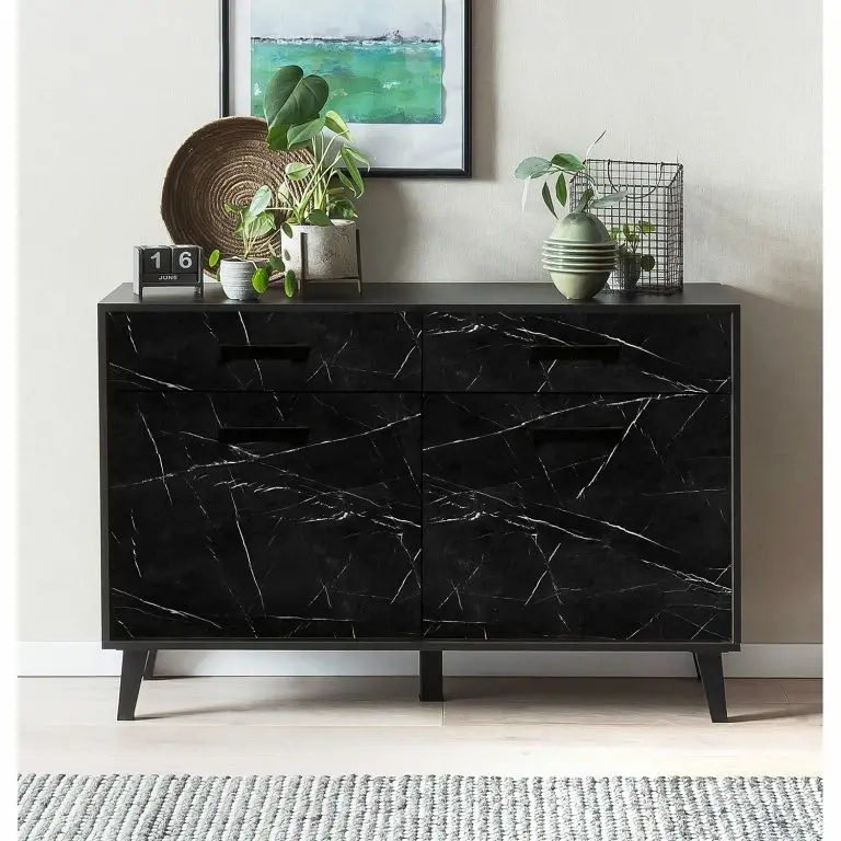 Loftscape Jack & Alice Enfilade Fintel II – Imitation Marbre Noir / Noir