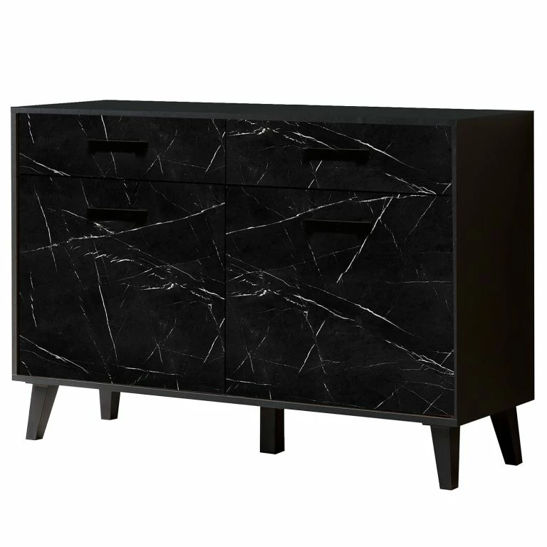 loftscape Jack & Alice Enfilade Fintel II – Imitation marbre noir / Noir
