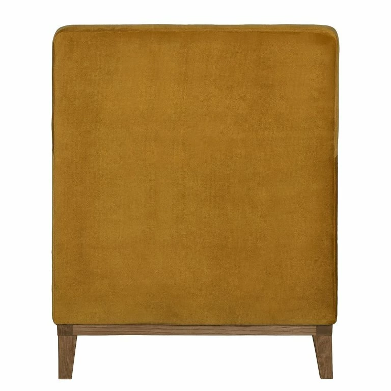 Loftscape Jack & Alice Fauteuil Blomma – Velours Jaune Moutarde – Noyer