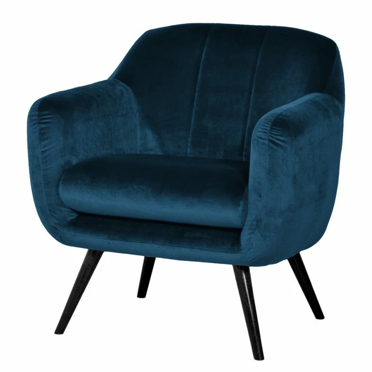 loftscape Jack & Alice Fauteuil Bowhill – Velours – Bleu foncé