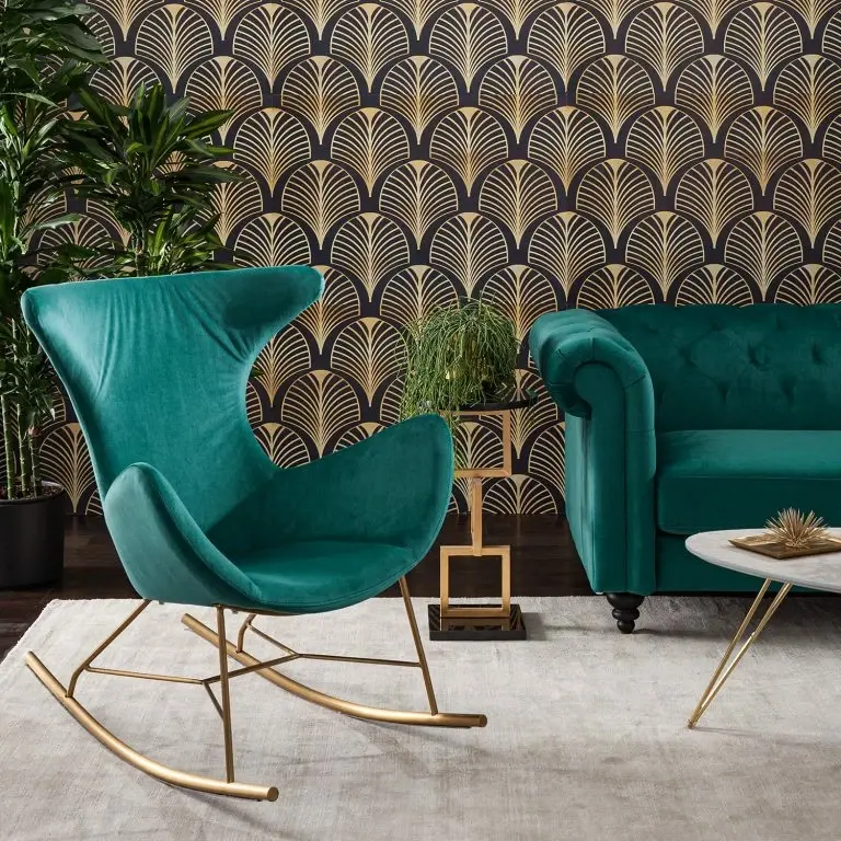 Loftscape Jack & Alice Fauteuil Cabuya – Velours – Bleu Pétrole