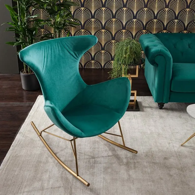 Loftscape Jack & Alice Fauteuil Cabuya – Velours – Bleu Pétrole