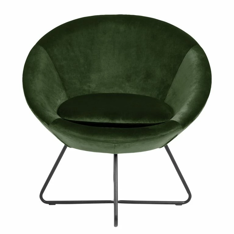 Loftscape Jack & Alice Fauteuil Design Eicken – Velours – Vert Vieilli