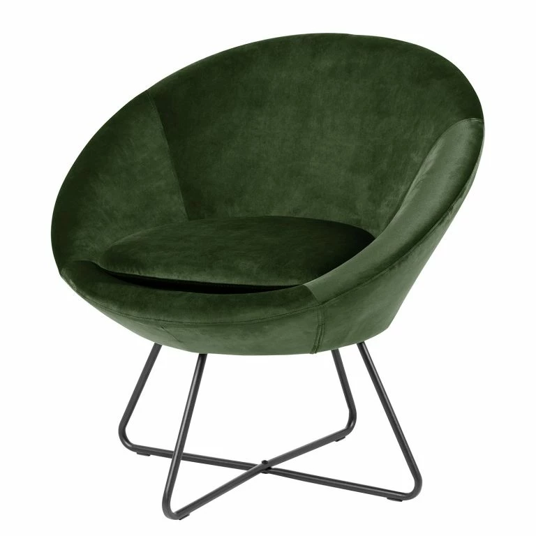 Loftscape Jack & Alice Fauteuil Design Eicken – Velours – Vert Vieilli