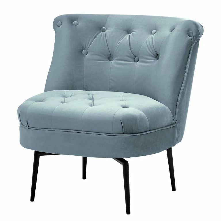 loftscape Jack & Alice Fauteuil Jonas II – Velours – Bleu pastel