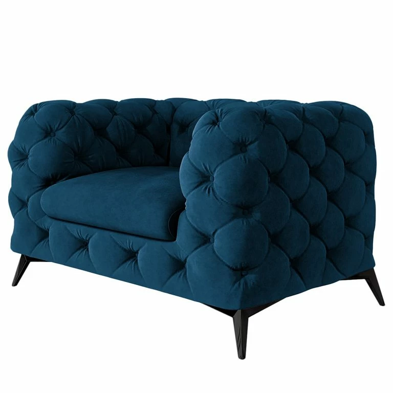 loftscape Jack & Alice Fauteuil Laviva I – Velours Ravi: Bleu marine
