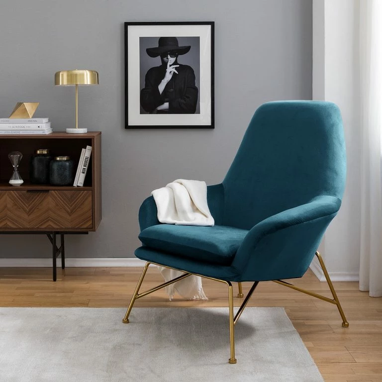 Loftscape Jack & Alice Fauteuil Miena – Velours – Bleu Marine