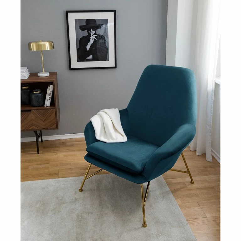 Loftscape Jack & Alice Fauteuil Miena – Velours – Bleu Marine