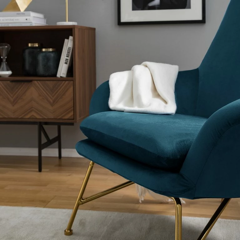 Loftscape Jack & Alice Fauteuil Miena – Velours – Bleu Marine