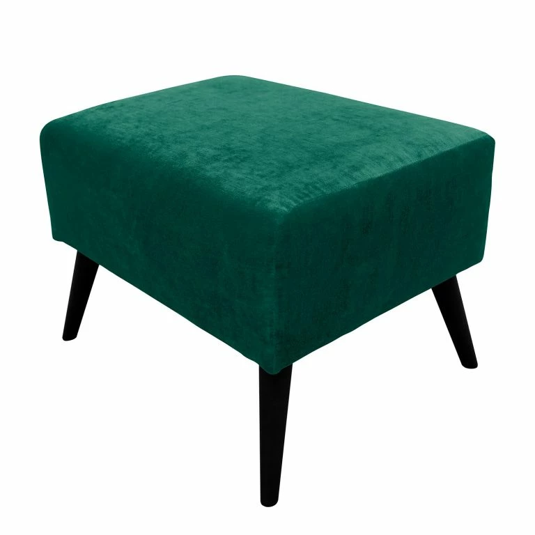 Loftscape Jack & Alice Fauteuil Pillig – Velours – Vert Vieilli – Avec Repose-pieds