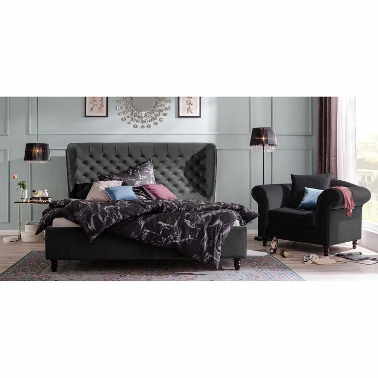 Loftscape Jack & Alice Fauteuil York – Velours Anthracite